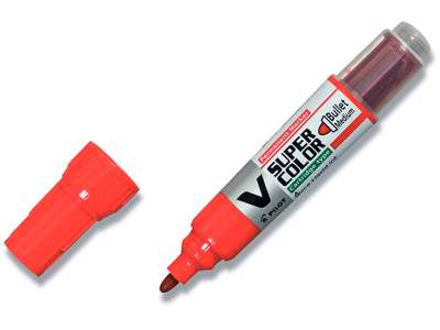 Marker, Rund spids, 1 mm, Rød, Pilot V Super Color SCA-VSC-M-BG-R