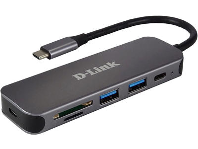 D-Link DUB-2325 USB Type-C 5000 Mbit/s Grå