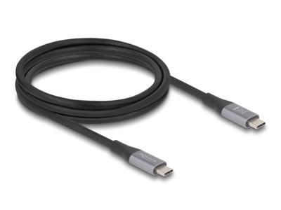 DeLOCK 81192 USB-kabel USB4 Gen 2x2 2 m USB C Sort, Grå