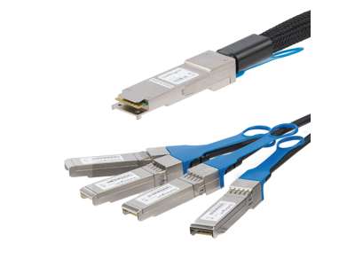 StarTech.com QSFP4SFPPC3M InfiniBand og fiberoptisk kabel 1 m QSFP+ 4x SFP+ Sort