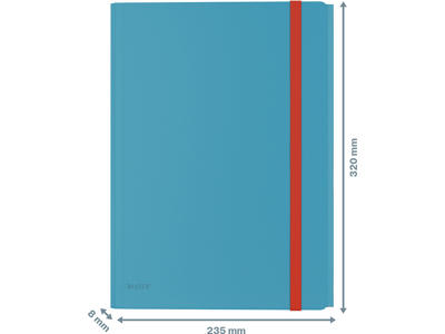 Samlemappe, 3 klapper, 1 elastik, Rolig blå, Leitz Cosy Mobile 