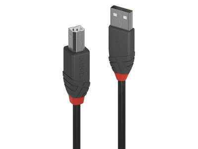 Lindy 36675 USB-kabel USB 2.0 5 m USB A USB B Sort