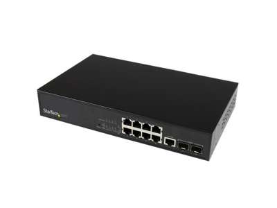 StarTech.com IES101002SFP netværksswitch Administreret L2 Gigabit Ethernet (10/100/1000) Sort