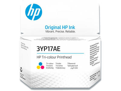 Printhoved, 3 farver, Cyan-blå, Magenta-Rød, Yellow-Gul, HP 3YP17AE