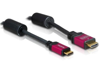 DeLOCK HDMI Mini Cable - 5.0m HDMI-kabel 5 m HDMI Type A (Standard) HDMI Type C (Mini) Sort