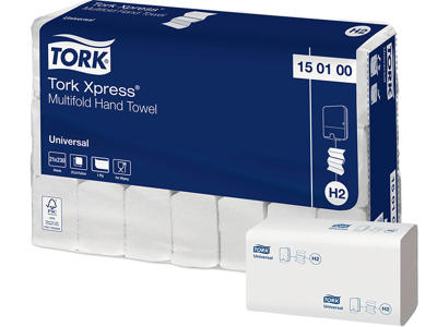 Håndklædeark, 1 lag, M-fold, 4830 ark, Tork Xpress H2