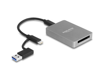 DeLOCK 91008 kortlæser USB 3.2 Gen 1 (3.1 Gen 1) Type-C Grå