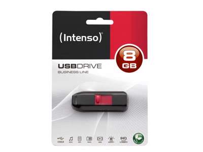 Intenso 8GB USB2.0 USB-nøgle USB Type-A 2.0 Sort, Rød