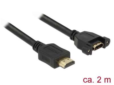 DeLOCK 85464 HDMI-kabel 2 m HDMI Type A (Standard) Sort