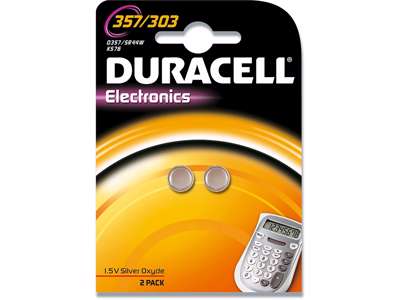 Batteri, 357/303, 1.5 V, 2 stk, Duracell Electronics