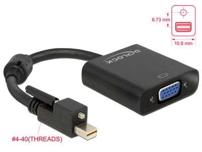 DeLOCK 62641 videokabel adapter 0,25 m Mini DisplayPort VGA (D-Sub) Sort