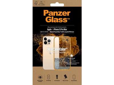 Cover, iPhone 13 Pro Max, Case, Transparant med Tangerine ramme, PanzerGlass Antibacterial - ClearCase 