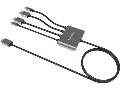 Sandberg 509-21 videokabel adapter 2 m HDMI Type A (Standard) DisplayPort + Mini DisplayPort + HDMI + USB Type-C Sort