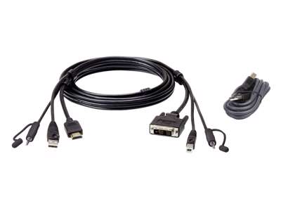 ATEN 2L-7D02DHX2 KVM-kabel Sort 1,8 m