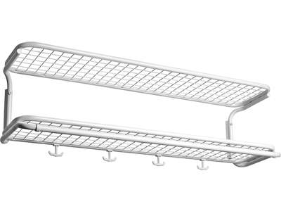 Hattehylde, Classic, L=1200 mm hvid/hvid dobbel usamlet, Essem Design DK