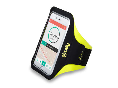 Celly Armband - Smartphone mobiltelefon etui 16,5 cm (6.5") Armbåndetui Sort, Gul