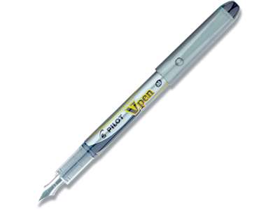 Fyldepen, Engangs, Sort blæk, Sølv, Pilot V-Pen Silver SVP-4M-B