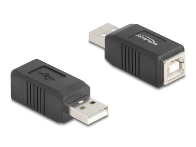 DeLOCK 67202 kabel kønsskifter USB Type-A USB Type-B Sort