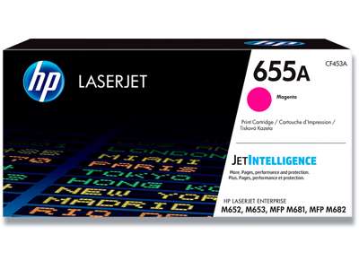 Toner, 655A, Magenta-rød, 10.500 sider, HP CF453A