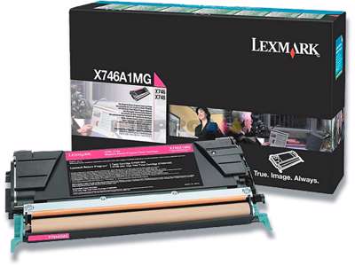 Toner, X746A1MG, Magenta-rød, 7.000 sider, Lexmark 