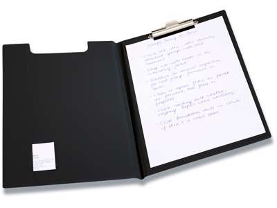 Clipboard, Sort, Med forside, A4, Durable