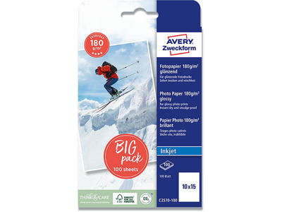 Fotopapir, 10x15 cm, 180 g, 100 ark, Avery Classic Glossy