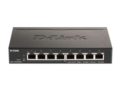 D-Link DGS-1100-08PV2 netværksswitch Administreret L2/L3 Gigabit Ethernet (10/100/1000) Strøm over Ethernet (PoE) Sort