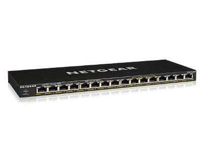 NETGEAR GS316P Ikke administreret Gigabit Ethernet (10/100/1000) Strøm over Ethernet (PoE) Sort