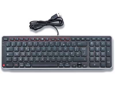 Tastatur, Kabel, Med numerisk tastatur, Sort og rød, RollerMouse Balance Wired