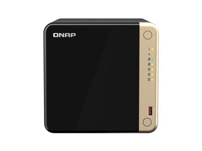 QNAP TS-464 NAS Tower Intel® Celeron® N5095 8 GB DDR4 48 TB HDD QNAP Turbo System Sort, Guld