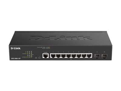 D-Link DGS-2000-10P netværksswitch Administreret L2/L3 Gigabit Ethernet (10/100/1000) Strøm over Ethernet (PoE) 1U Sort