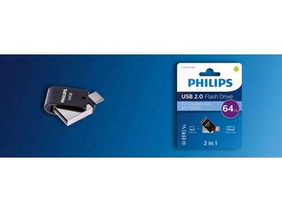 Philips FM64FD70B/00 USB-nøgle 64 GB USB Type-A 2.0 Sort