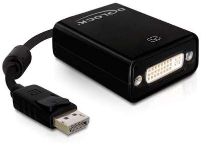 DeLOCK 61847 videokabel adapter 0,125 m DisplayPort DVI-I Sort