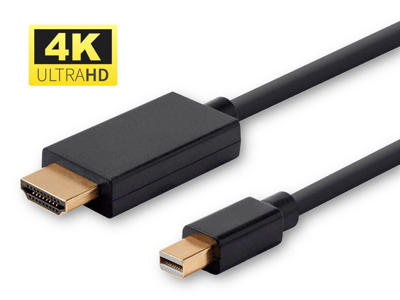 Microconnect MDPHDMI2B-4K videokabel adapter 2 m Mini DisplayPort HDMI Type A (Standard) Sort