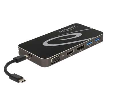 DeLOCK 87773 dockingstation Ledningsført USB 3.2 Gen 1 (3.1 Gen 1) Type-C Sort