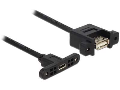 DeLOCK USB 2.0 Micro-B/A, 0.25m USB-kabel 0,25 m Micro-USB B USB A Sort