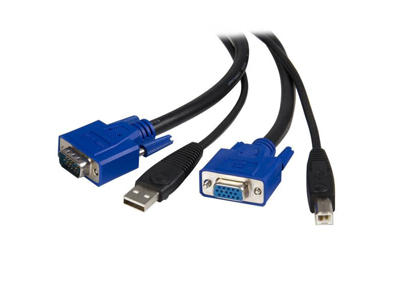 StarTech.com SVUSB2N1_10 KVM-kabel Sort 3 m