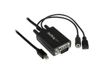 StarTech.com MDP2VGAAMM3M videokabel adapter 3 m Mini DisplayPort VGA (D-Sub) + 3.5mm Sort