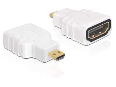 DeLOCK 65276 kabel kønsskifter 19-p micro HDMI-D M 19-p HDMI-A F Hvid