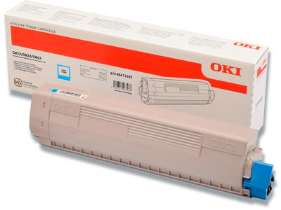 Toner, C823-C833-C843, Cyan-blå, 7.000 sider, OKI 46471103