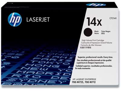 Toner, 14X, Black-sort, 17.500 sider, HP CF214X