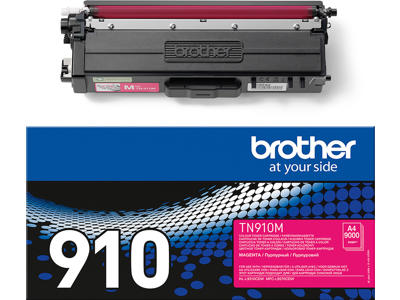 Toner, TN910M, Magenta-rød, 9.000 sider, Brother 