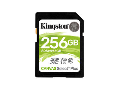 Kingston Technology 256 GB SDXC Canvas Select Plus 100R C10 UHS-I U3 V30