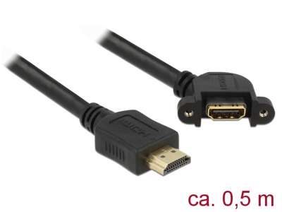 DeLOCK 85467 HDMI-kabel 0,5 m HDMI Type A (Standard) Sort