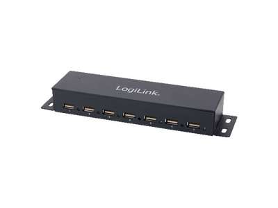 LogiLink UA0148 interface hub 480 Mbit/s Grå