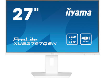 iiyama ProLite XUB2797QSN-W1 computerskærm 68,6 cm (27") 2560 x 1440 pixel Wide Quad HD LED Hvid