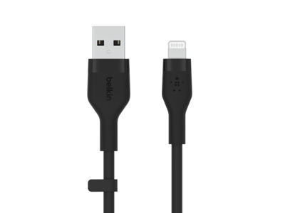 Belkin Cbl Silicqe USB-A LTG 2M noir Sort