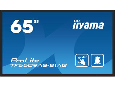 iiyama TF6539AS-B1AG skilte display Digital fladpaneldisplay 163,8 cm (64.5") LED 500 cd/m² 4K Ultra HD Sort Berøringsskærm Indbygget processer Android 24/7