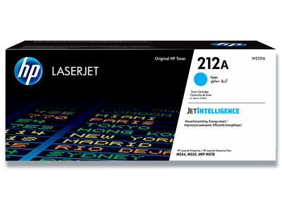 Toner, 212A, Cyan-blå, 4.500 sider, HP W2121A