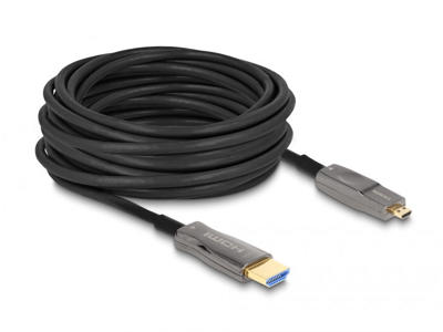 DeLOCK 86006 HDMI-kabel 15 m HDMI Type A (Standard) HDMI Type D (Micro) Sort, Grå